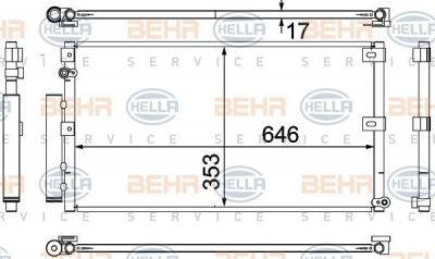 Hella 8FC 351 307-121 конденсатор, кондиционер на TOYOTA LAND CRUISER 80 (_J8_)