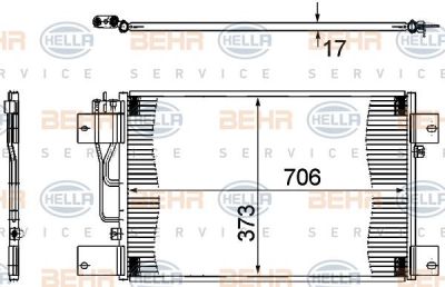 Hella 8FC 351 307-361 конденсатор, кондиционер на SCANIA P,G,R,T - series