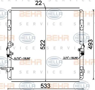 Hella 8FC 351 307-591 конденсатор, кондиционер на TOYOTA LAND CRUISER 100 (FZJ1_, UZJ1_)