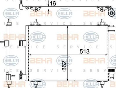 Hella 8FC 351 309-331 конденсатор, кондиционер на PEUGEOT 407 SW (6E_)