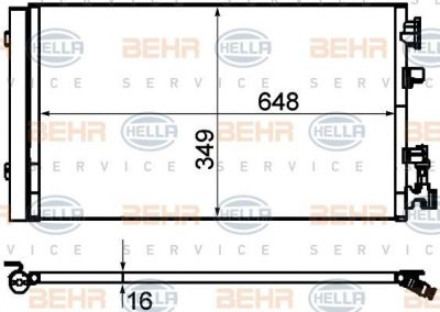 Hella 8FC 351 310-541 конденсатор, кондиционер на RENAULT MEGANE III Наклонная задняя часть (BZ0_)