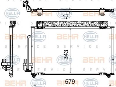 Hella 8FC 351 310-751 конденсатор, кондиционер на KIA RIO универсал (DC)