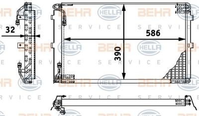 Hella 8FC 351 317-091 конденсатор, кондиционер на VOLVO 240 Kombi (P245)
