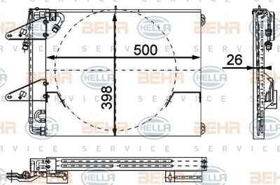 Hella 8FC 351 317-191 конденсатор, кондиционер на 7 (E23)