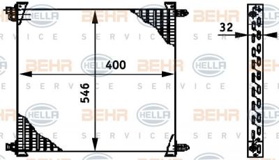 Hella 8FC 351 317-301 конденсатор, кондиционер на VOLVO FL 6