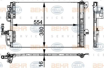 Hella 8FC 351 317-534 конденсатор, кондиционер на OPEL ASTRA G универсал (F35_)