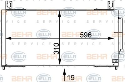 Hella 8FC 351 317-721 конденсатор, кондиционер на MAZDA 323 F V (BA)