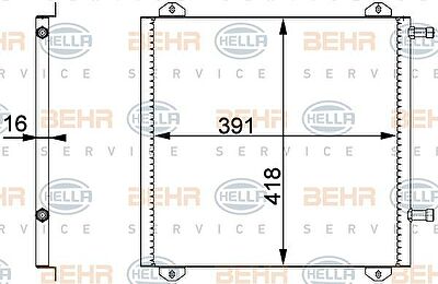 Hella 8FC 351 317-771 конденсатор, кондиционер на RENAULT CLIO I (B/C57_, 5/357_)