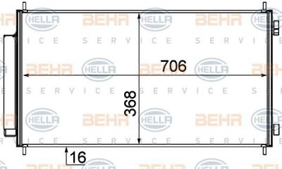 Hella 8FC 351 319-231 конденсатор, кондиционер на HONDA CR-V III (RE)