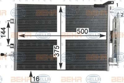 Hella 8FC 351 319-241 конденсатор, кондиционер на RENAULT CLIO III (BR0/1, CR0/1)