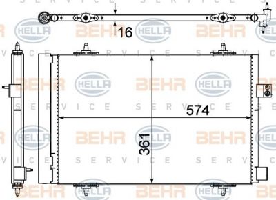 Hella 8FC 351 319-451 конденсатор, кондиционер на PEUGEOT 508