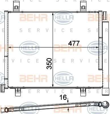 Hella 8FC 351 319-601 конденсатор, кондиционер на VW UP