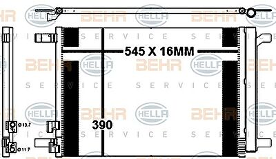 Hella 8FC 351 343-111 конденсатор, кондиционер на AUDI A3 Limousine (8VS)