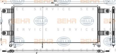 Hella 8FC 351 343-231 конденсатор, кондиционер на MERCEDES-BENZ AROCS