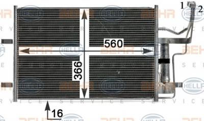 Hella 8FC 351 343-321 конденсатор, кондиционер на MAZDA 3 седан (BK)