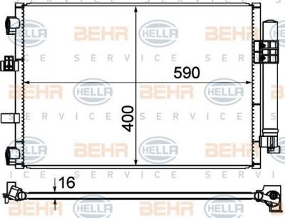 Hella 8FC 351 344-554 конденсатор, кондиционер на FORD FOCUS III седан