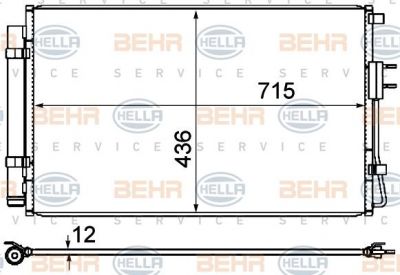 Hella 8FC 351 344-634 конденсатор, кондиционер на HYUNDAI SANTA FE III (DM)