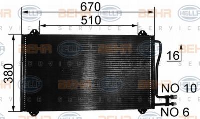 HELLA Радиатор кондиционера MB SPRINTER 2-T/3-T 96-06 (8FC351037-161)