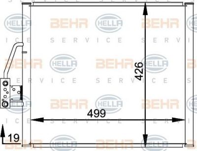 HELLA Радиатор кондиционера E39 95-04 (64538378438, 8FC351300-001)