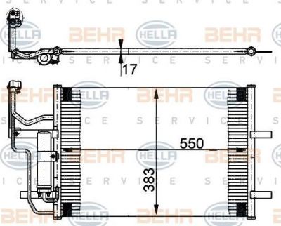 HELLA Радиатор кондиционера MAZDA 3/5 06-> (BPYK-61-48ZA, 8FC351302-211)