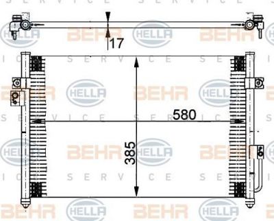 HELLA Конденсатор кондиционера HYUNDAI: TERRACAN (HP) 2.5 D/2.9 CRDi/3.5 i V6 4WD 01- (8FC351302-231)