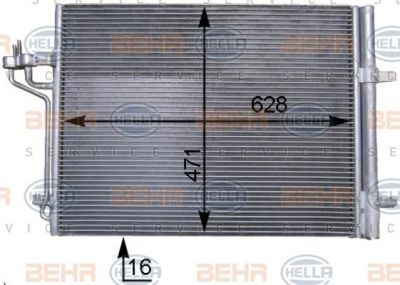 HELLA CONDENSER, LENGTH 628 MM (8FC351343191)