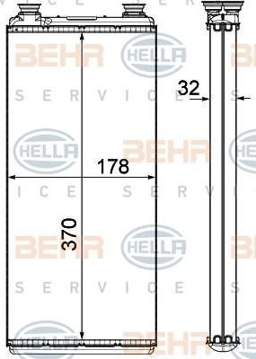 Hella 8FH 351 000-381 теплообменник, отопление салона на MAN TGX