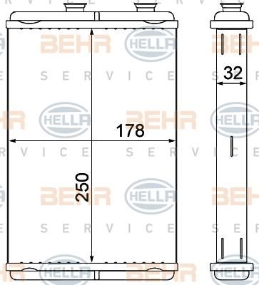 Hella 8FH 351 000-581 теплообменник, отопление салона на FIAT SCUDO (272, 270)