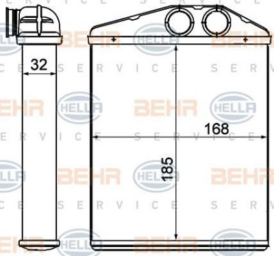 Hella 8FH 351 000-611 теплообменник, отопление салона на SAAB 9-3 кабрио (YS3F)