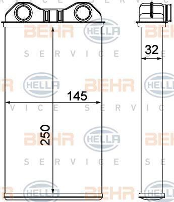 Hella 8FH 351 000-621 теплообменник, отопление салона на OPEL VIVARO фургон (F7)