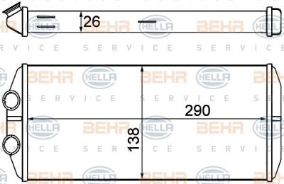 Hella 8FH 351 000-631 теплообменник, отопление салона на PEUGEOT PARTNER фургон