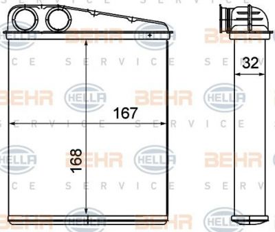 Hella 8FH 351 000-641 теплообменник, отопление салона на RENAULT TWINGO II (CN0_)