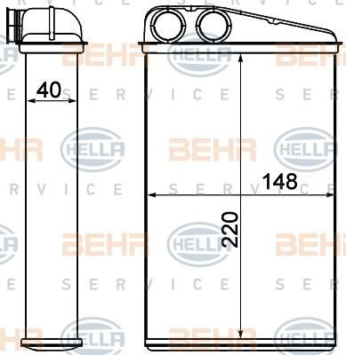 Hella 8FH 351 000-651 теплообменник, отопление салона на RENAULT MEGANE II (BM0/1_, CM0/1_)