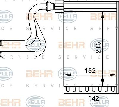 Hella 8FH 351 024-261 теплообменник, отопление салона на FORD MONDEO I (GBP)