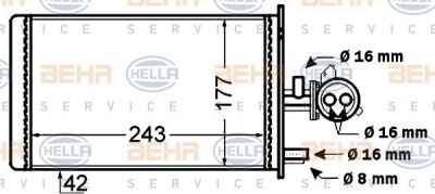 Hella 8FH 351 308-181 теплообменник, отопление салона на FIAT DUCATO фургон (290)