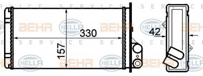 Hella 8FH 351 308-541 теплообменник, отопление салона на OPEL MOVANO Combi (J9)