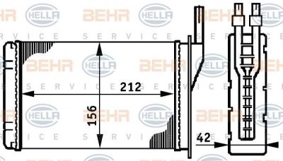 Hella 8FH 351 311-051 теплообменник, отопление салона на RENAULT SUPER 5 (B/C40_)
