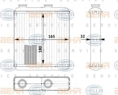 Hella 8FH 351 311-231 теплообменник, отопление салона на OPEL MERIVA