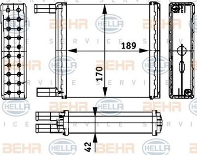Hella 8FH 351 311-451 теплообменник, отопление салона на FORD TAUNUS '80 (GBS, GBNS)