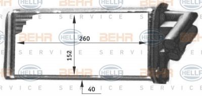 Hella 8FH 351 311-711 теплообменник, отопление салона на RENAULT LAGUNA II Grandtour (KG0/1_)