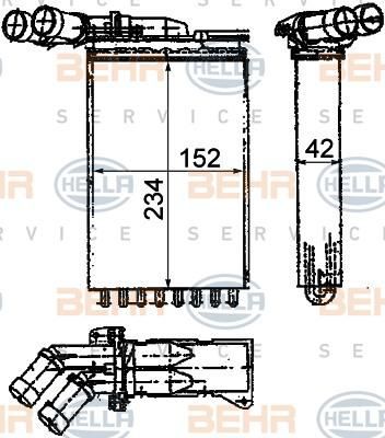 Hella 8FH 351 312-171 теплообменник, отопление салона на PEUGEOT 306 (7B, N3, N5)