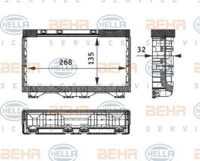 Hella 8FH 351 312-751 теплообменник, отопление салона на 7 (E38)