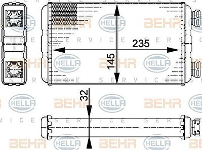 Hella 8FH 351 313-011 теплообменник, отопление салона на OPEL MOVANO Combi (J9)