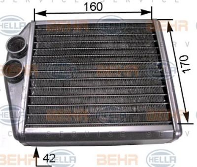 Hella 8FH 351 313-531 теплообменник, отопление салона на OPEL CORSA C (F08, F68)