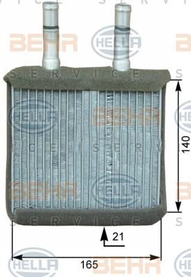 Hella 8FH 351 313-791 теплообменник, отопление салона на HYUNDAI ATOS (MX)