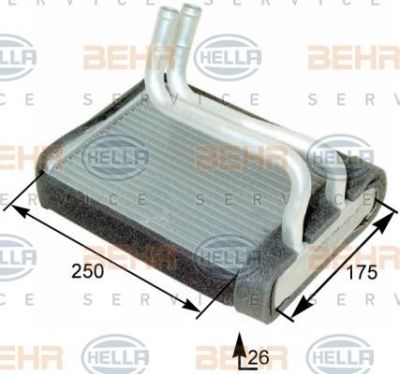 Hella 8FH 351 315-251 теплообменник, отопление салона на HYUNDAI SONATA IV (EF)