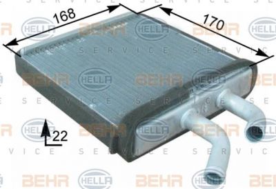 Hella 8FH 351 315-291 теплообменник, отопление салона на KIA RIO универсал (DC)