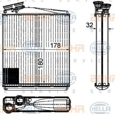 Hella 8FH 351 315-541 теплообменник, отопление салона на VOLVO V70 III (BW)