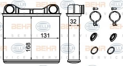 Hella 8FH 351 333-174 теплообменник, отопление салона на MERCEDES-BENZ GL-CLASS (X164)