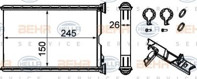 Hella 8FH 351 333-224 теплообменник, отопление салона на X3 (F25)